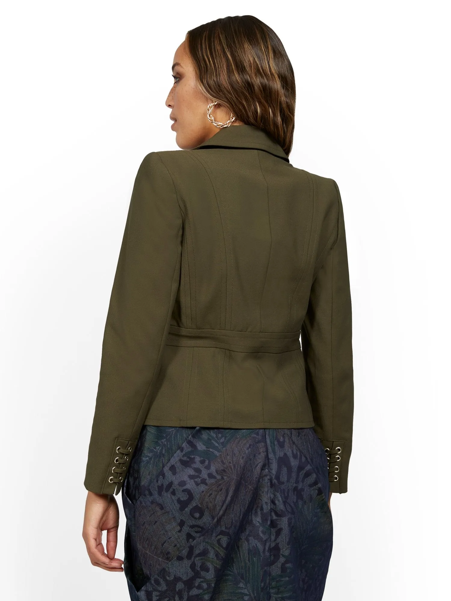 Lace-Up Cuff Two-Button Jacket - All-Season Stretch - 7th Avenue