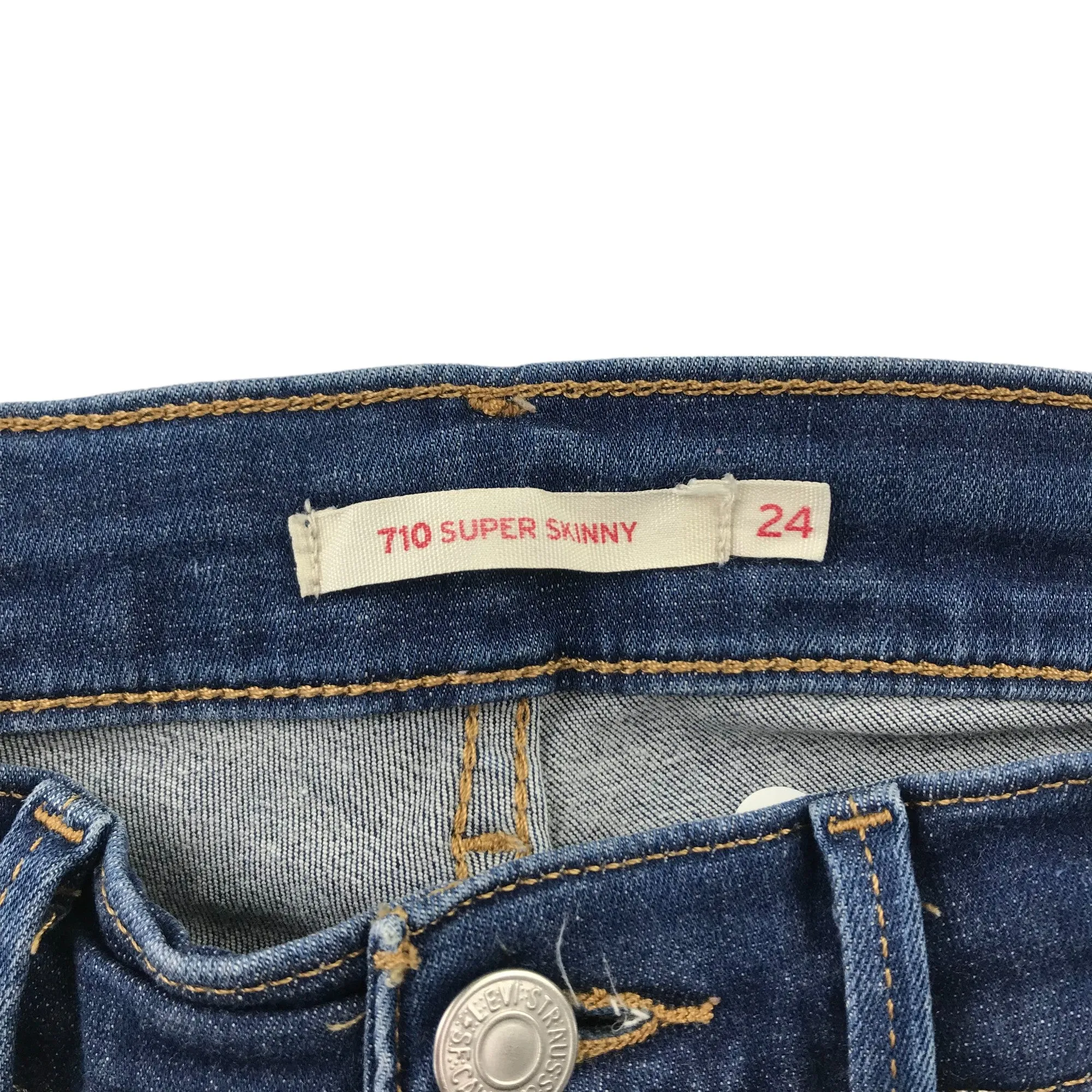 Levi's 710 jeans 24in waist blue super skinny stretchy