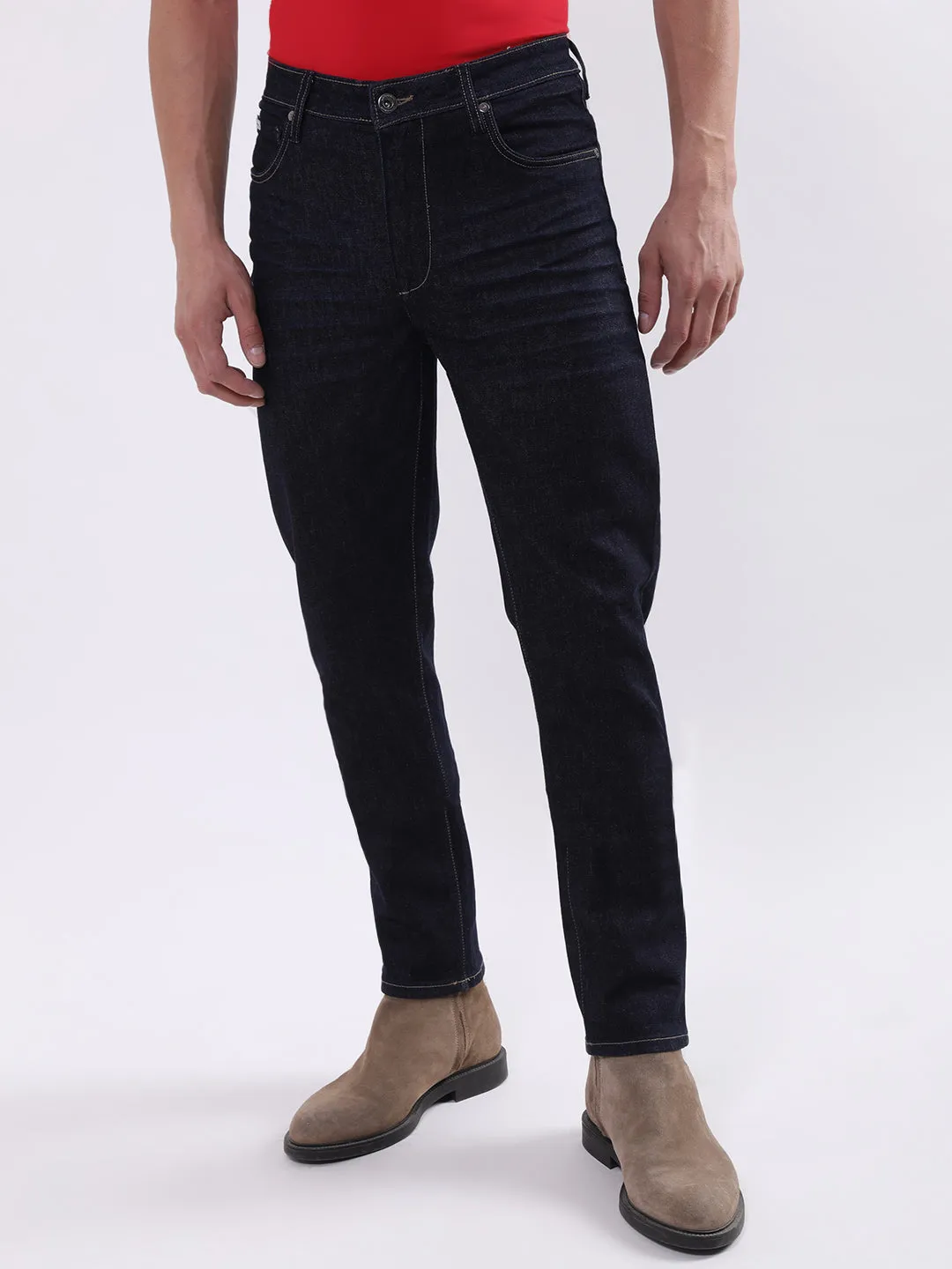 Lindbergh Men Blue Solid Slim Fit Jeans