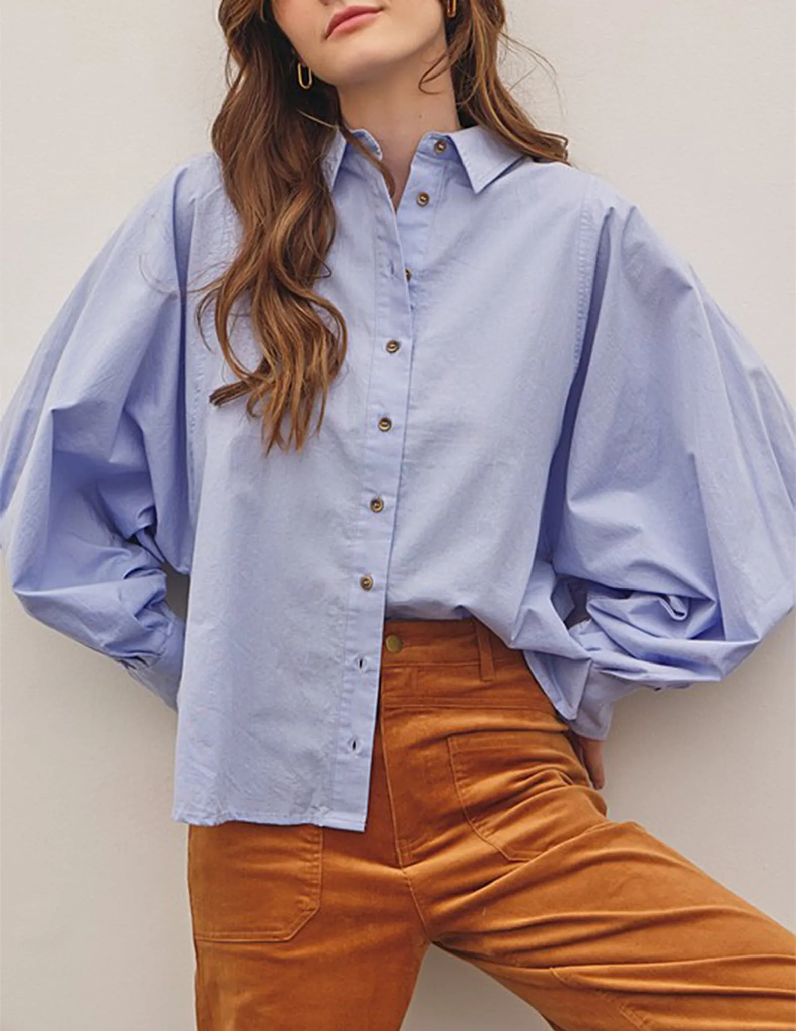 Mara Voluminous Sleeves Button Down Shirt