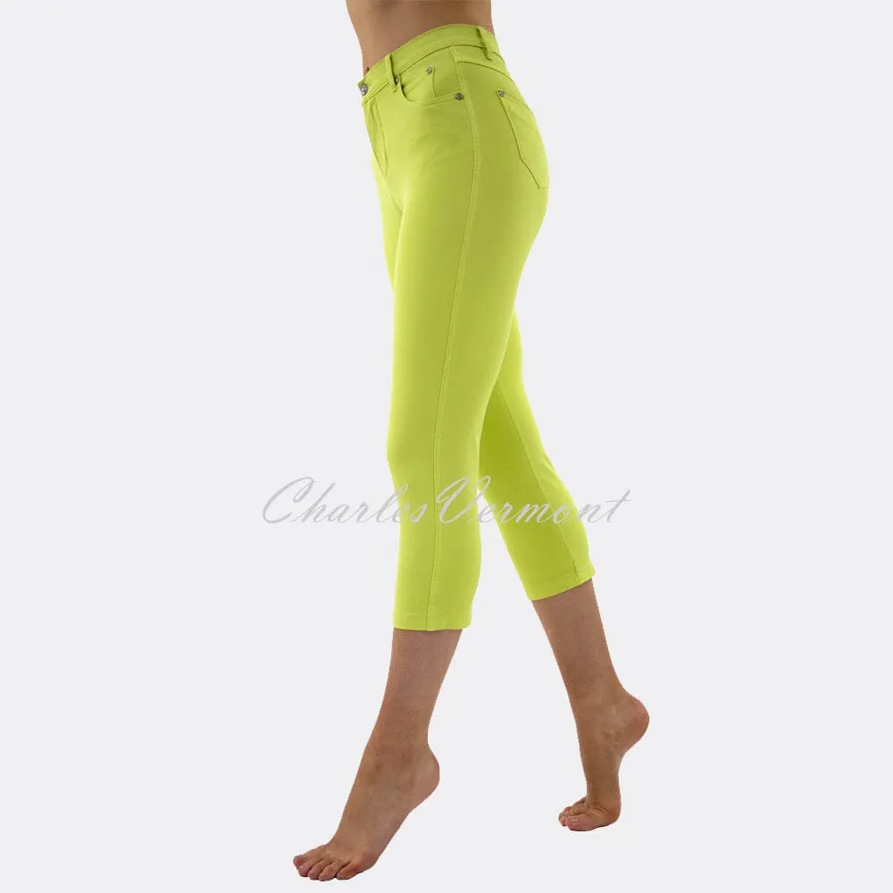 Marble Mid-Calf Cropped Leg Skinny Jean – Style 2401-163 (Lemon-Lime)