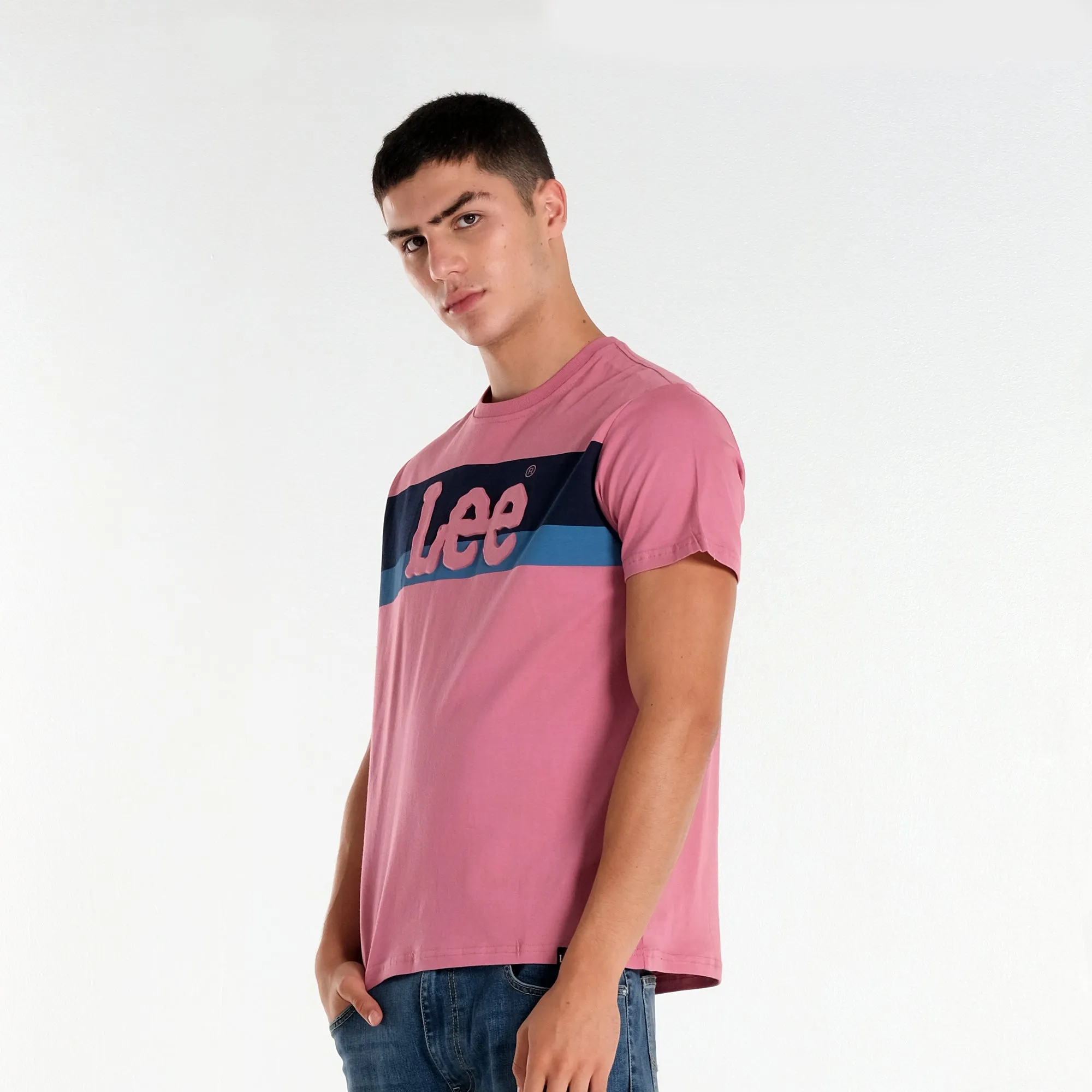 MENS' ROUND NECK EMBOSSED LOGO TEE