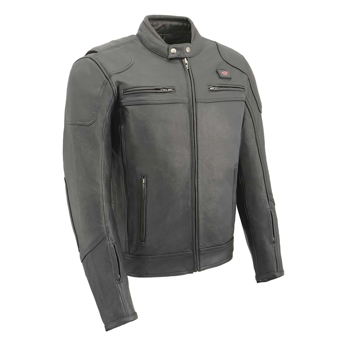 Milwaukee Leather MLM1526 Men's Black 'Stay Cool' Black Leather Sporty Motorcycle Jacket with Cool-Tec