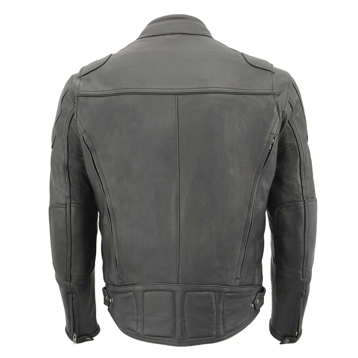 Milwaukee Leather MLM1526 Men's Black 'Stay Cool' Black Leather Sporty Motorcycle Jacket with Cool-Tec