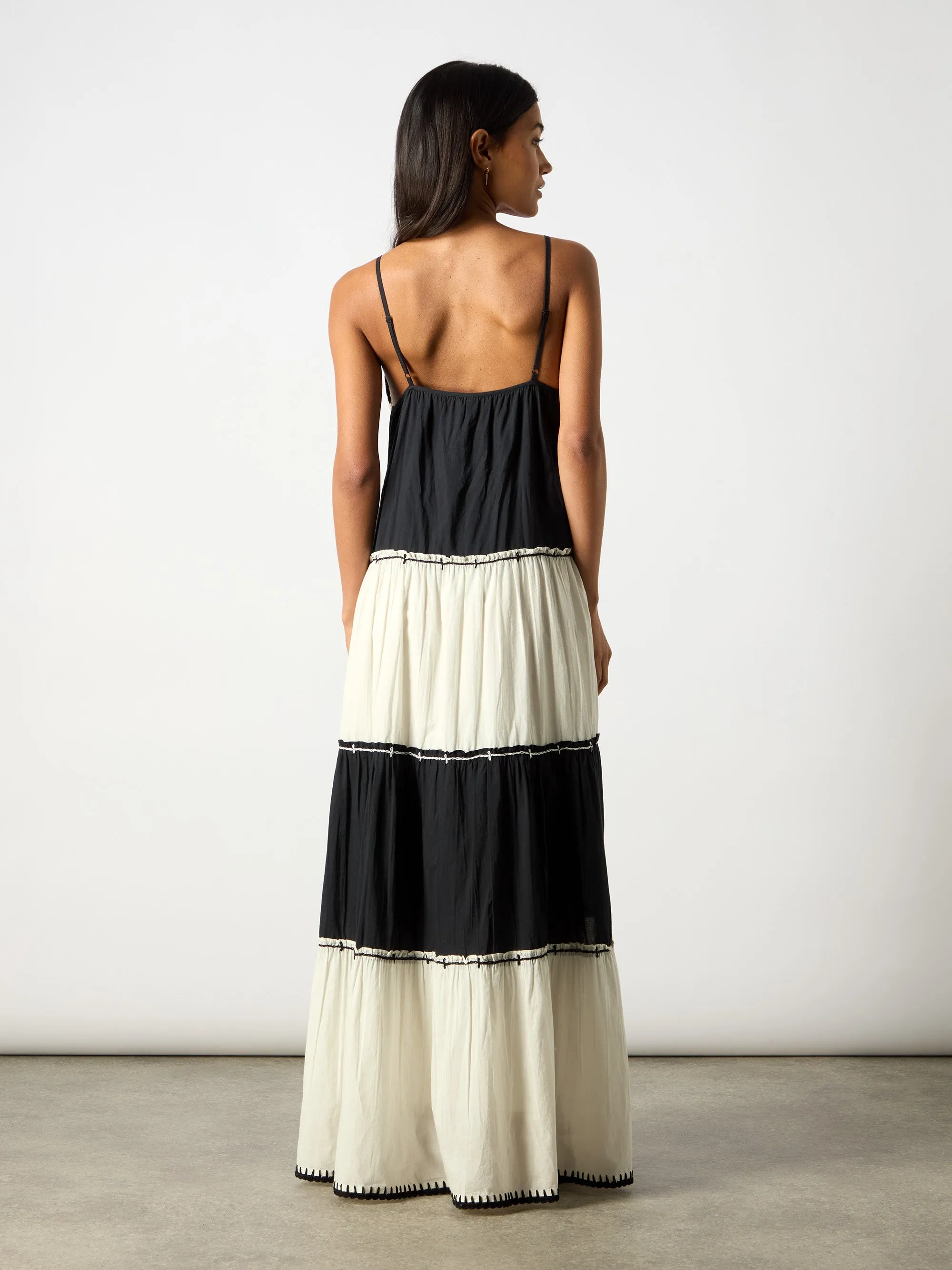 Mono Colourblock V-Neck Maxi Dress