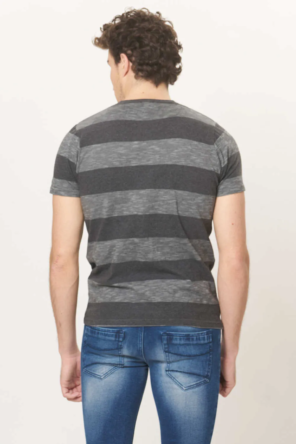 Muscle Fit Stripes Crew Neck T.Shirt