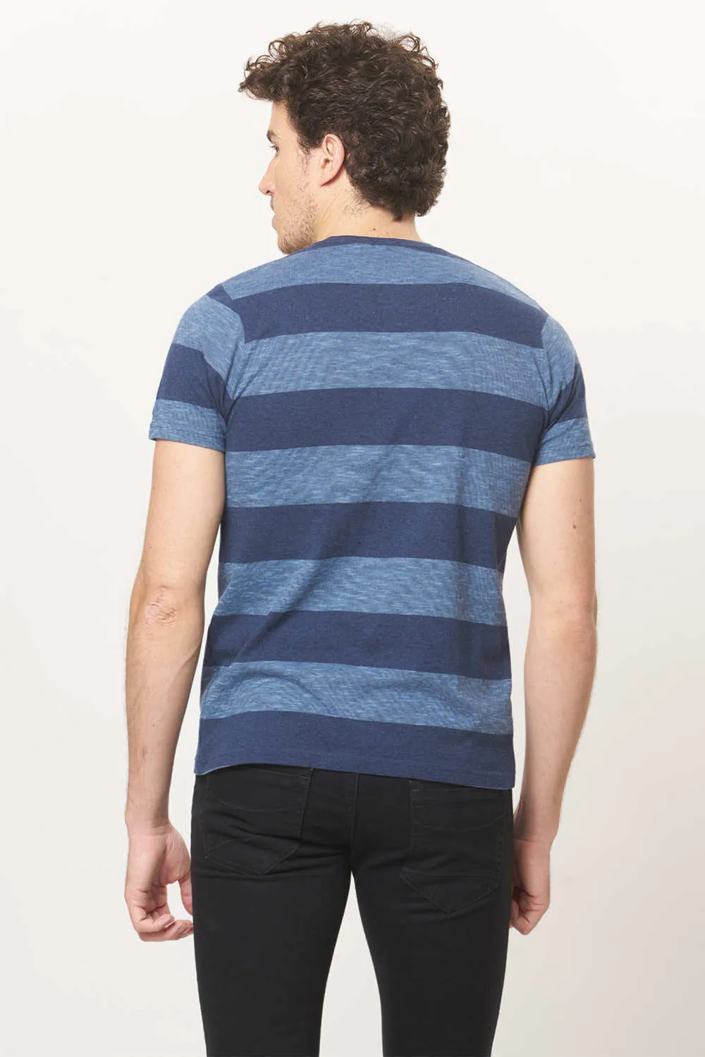 Muscle Fit Stripes Crew Neck T.Shirt