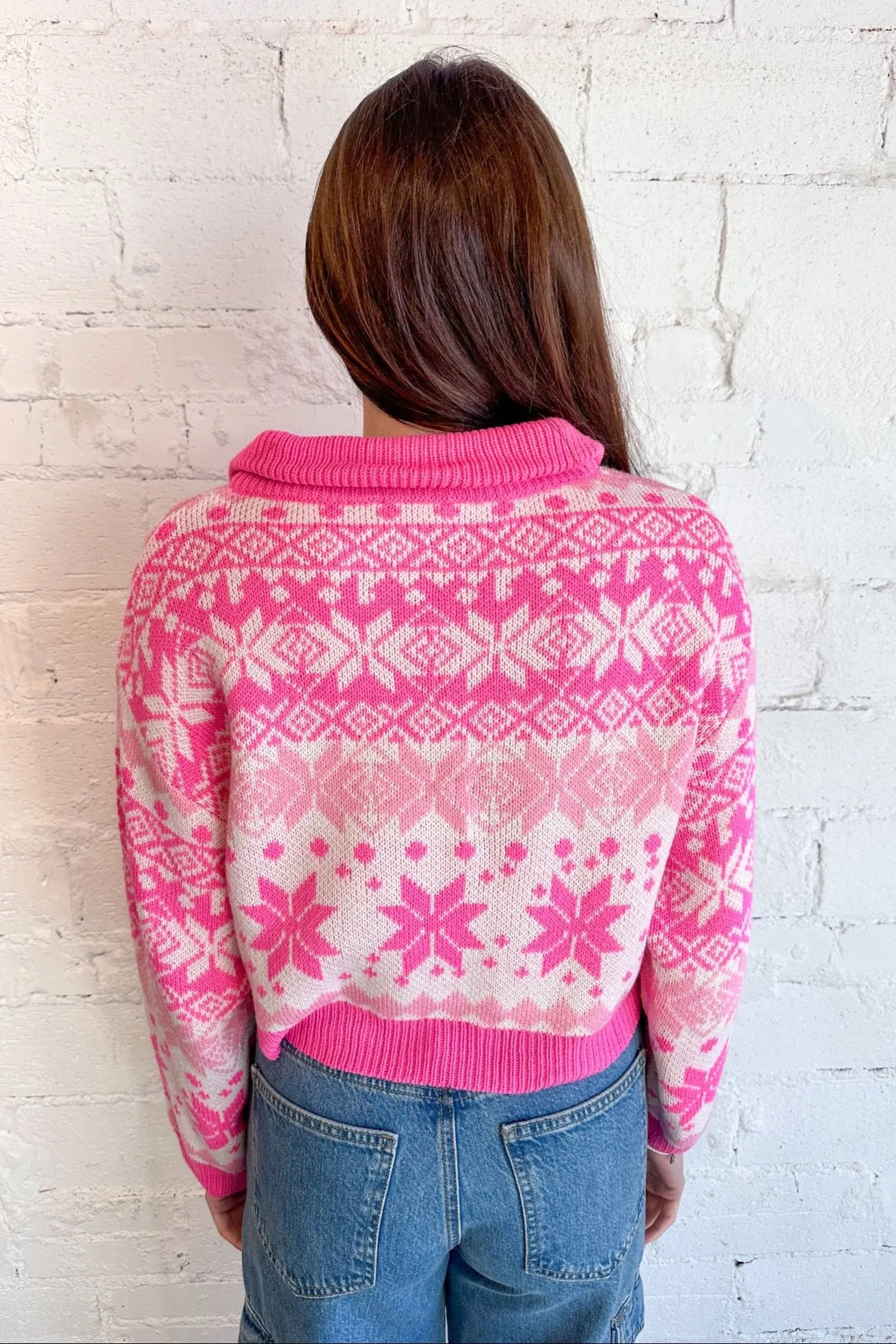 Neon Bright Winter Half Zip Sweater