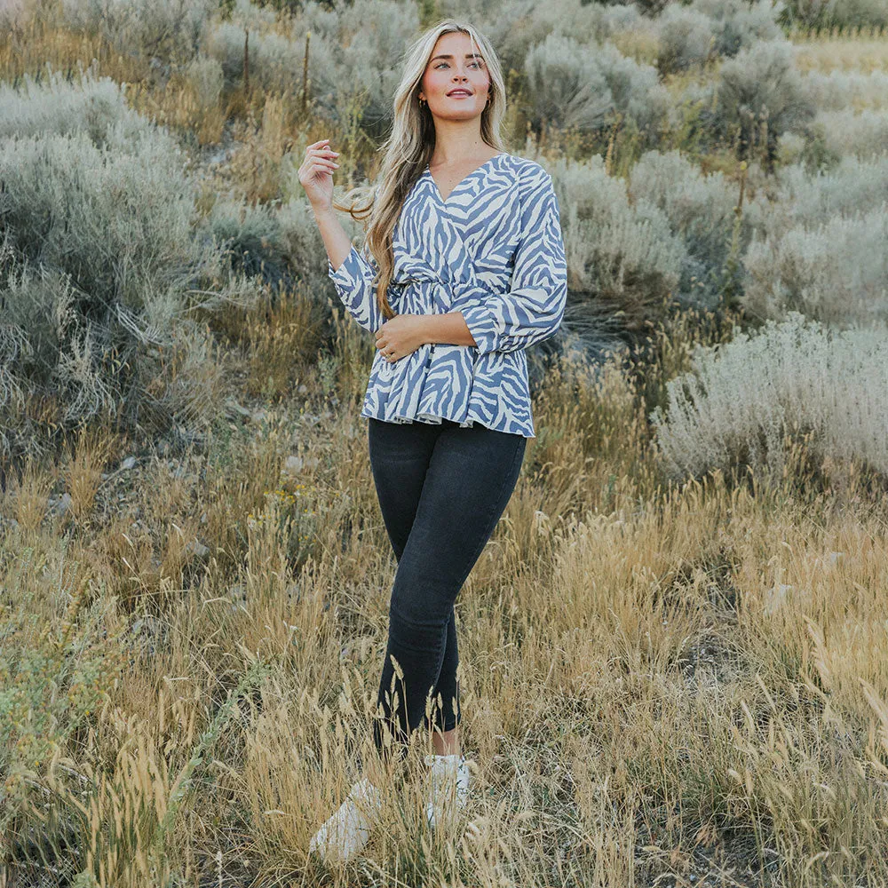 Pearl Top (Zebra Blue)