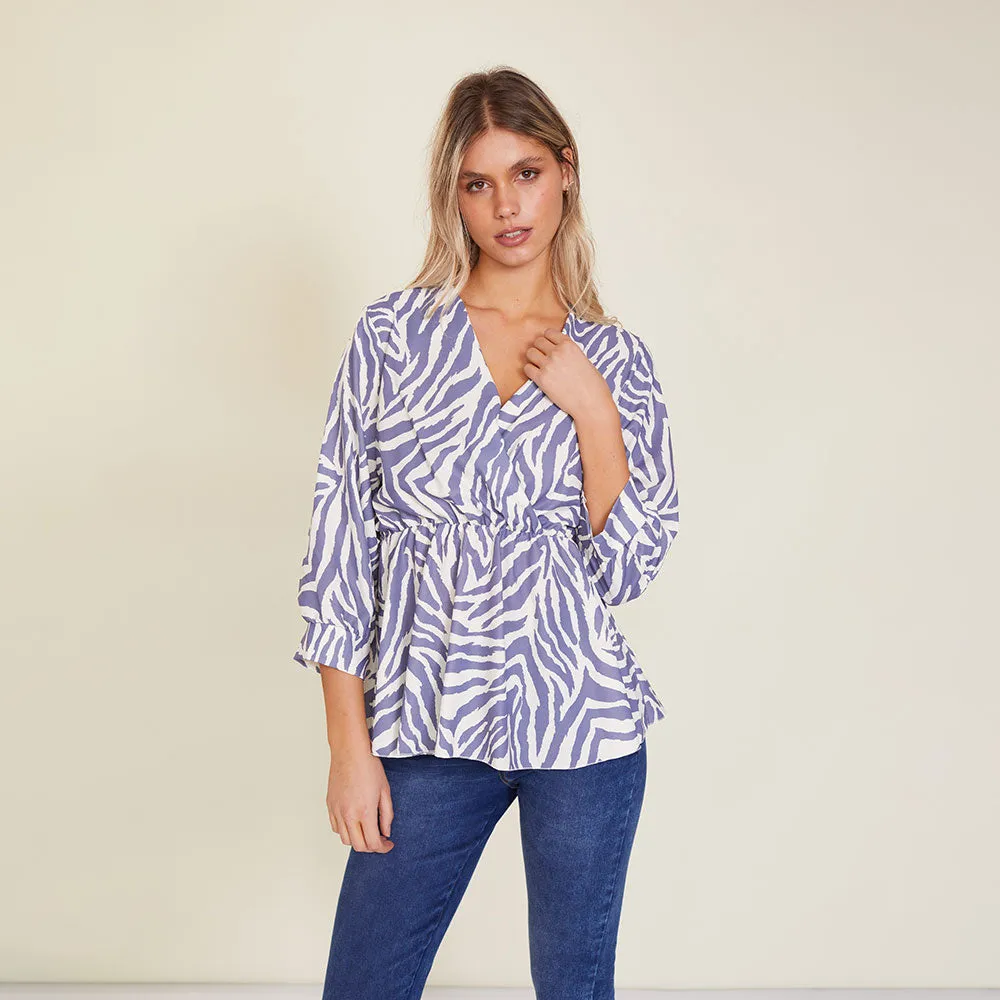 Pearl Top (Zebra Blue)