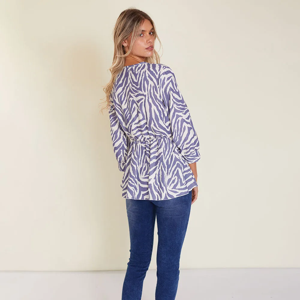 Pearl Top (Zebra Blue)