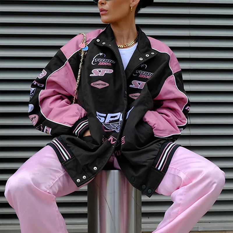 Pink Motorcycle Style Jacket