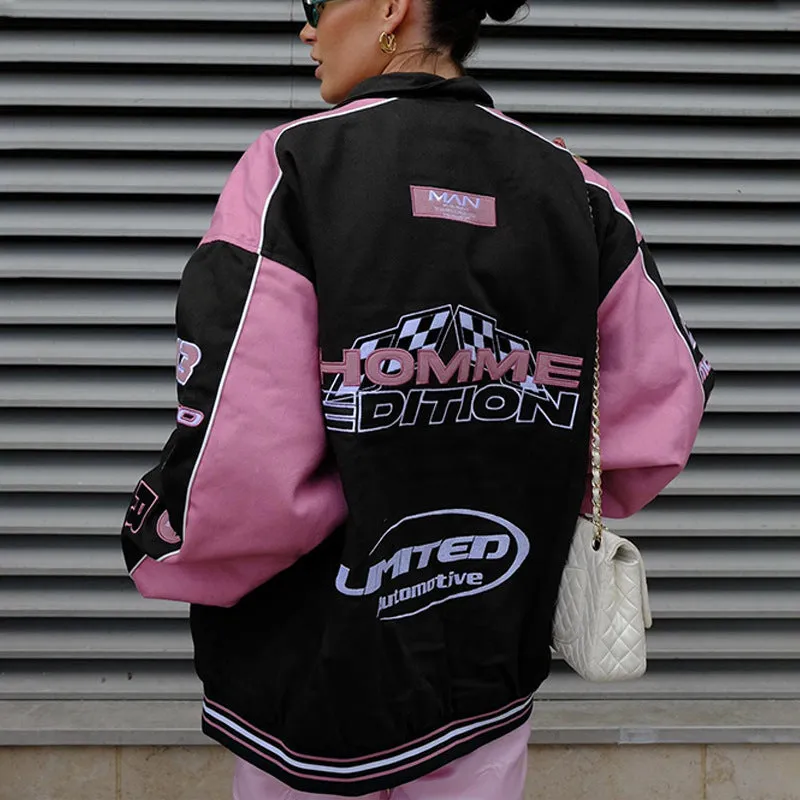 Pink Motorcycle Style Jacket