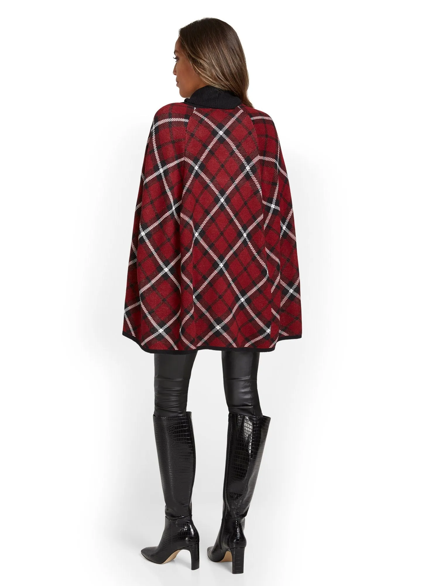 Plaid Sweater Cape