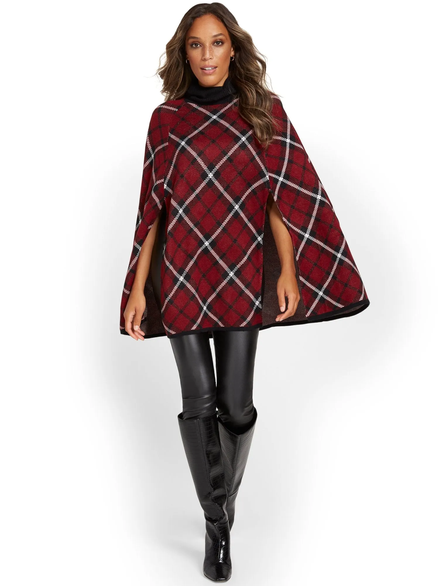 Plaid Sweater Cape