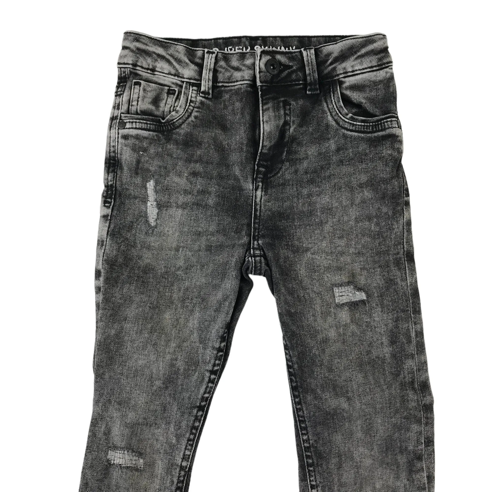 Primark jeans 8-9 years charcoal grey super skinny stretchy