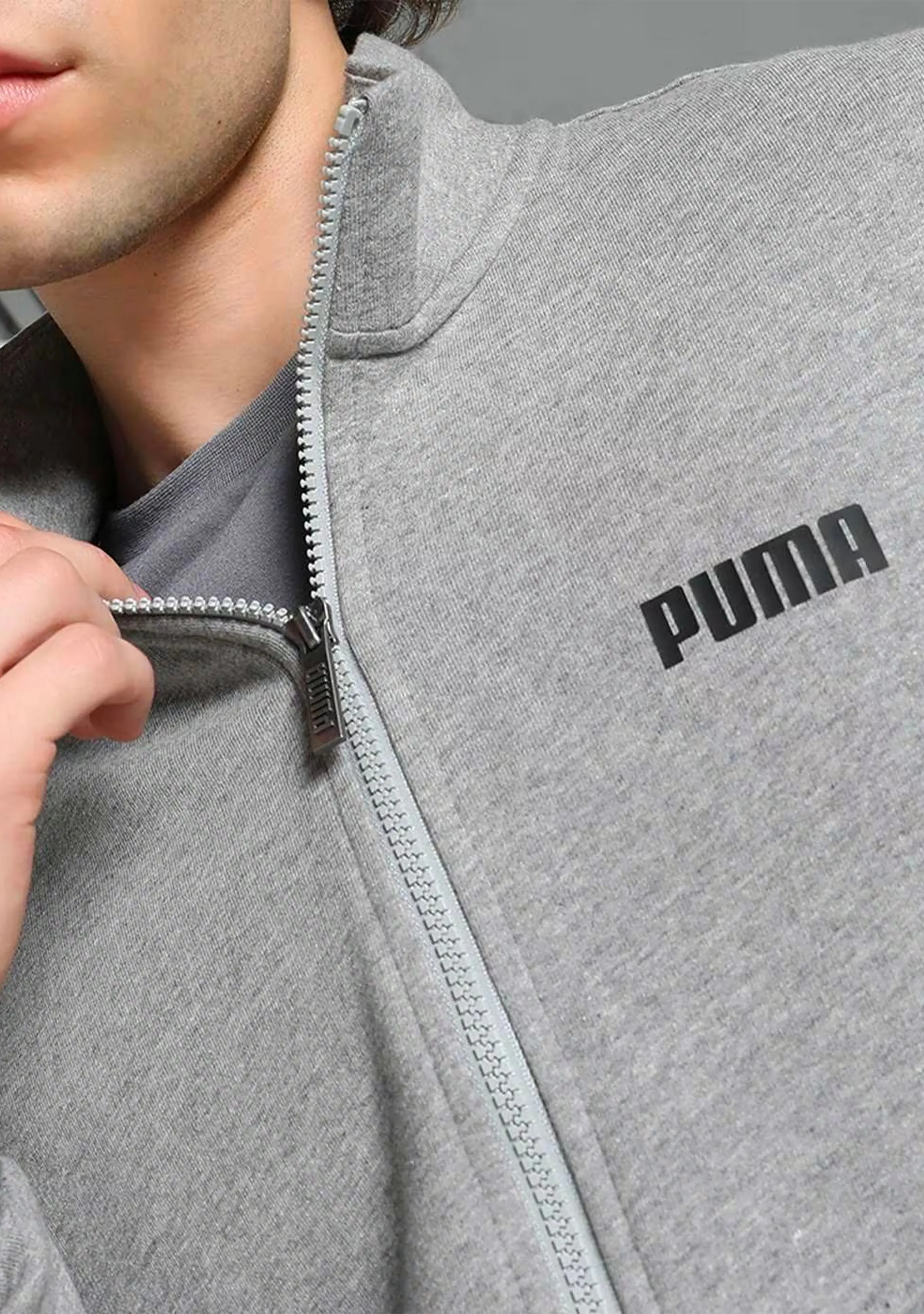 Puma Men's Full Zip Track Jacket Grey Heather