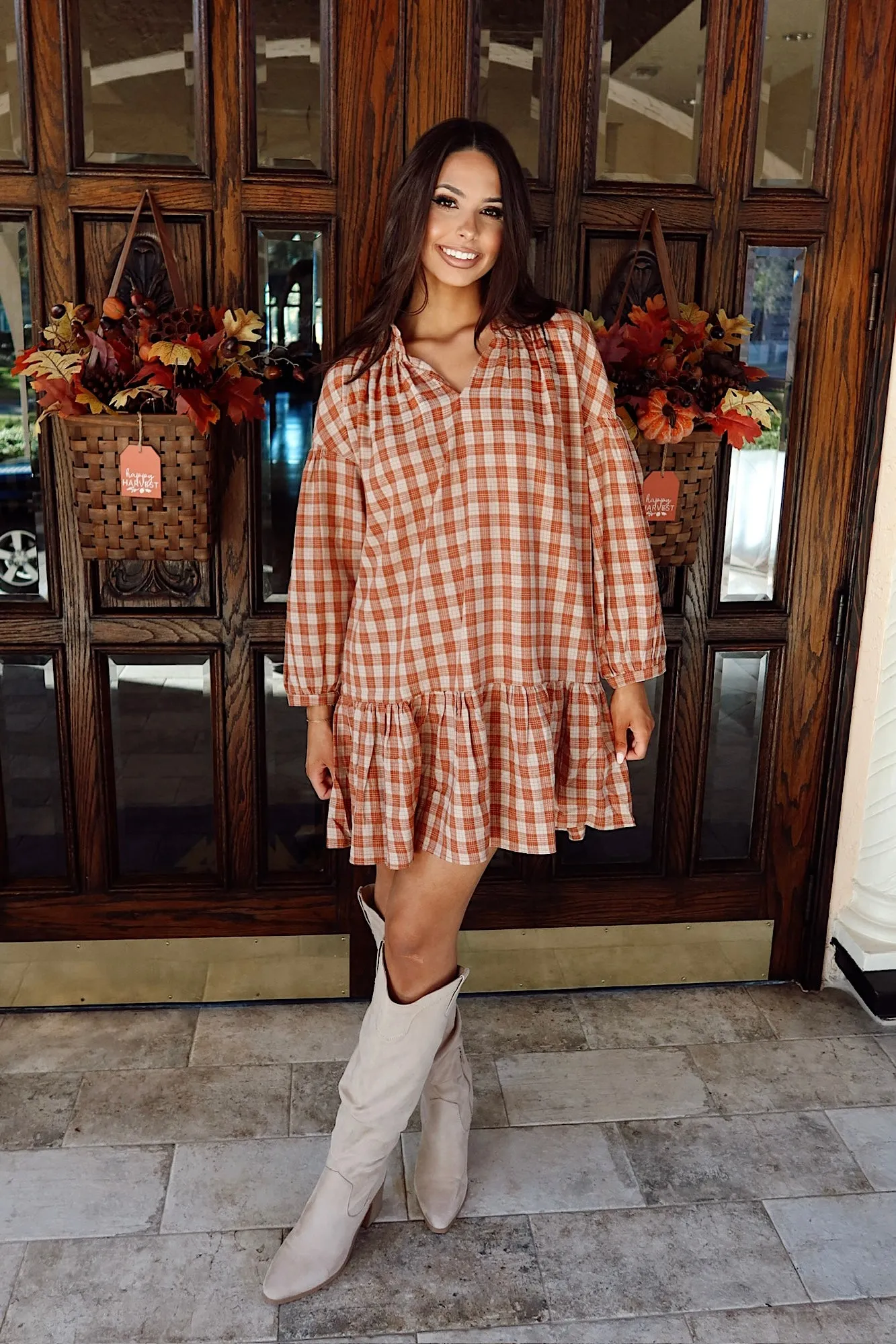 Reflections Of Fall Flannel Dress