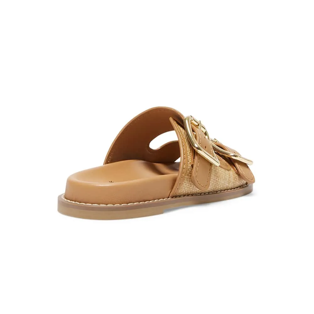 Romina Slide in Tan Leather