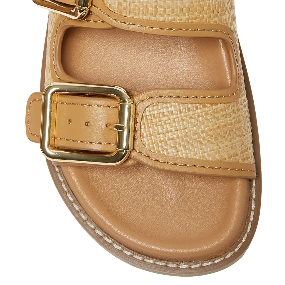 Romina Slide in Tan Leather