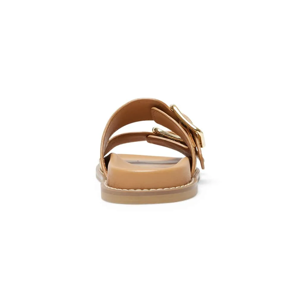 Romina Slide in Tan Leather