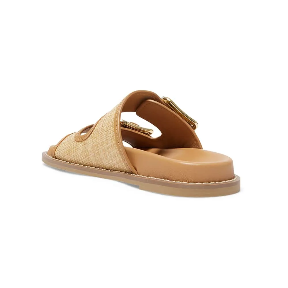 Romina Slide in Tan Leather