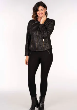 Snake Zip Pu Jacket - Black