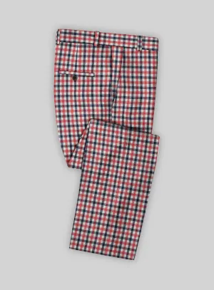 Solbiati Gingham Checks Linen Pants