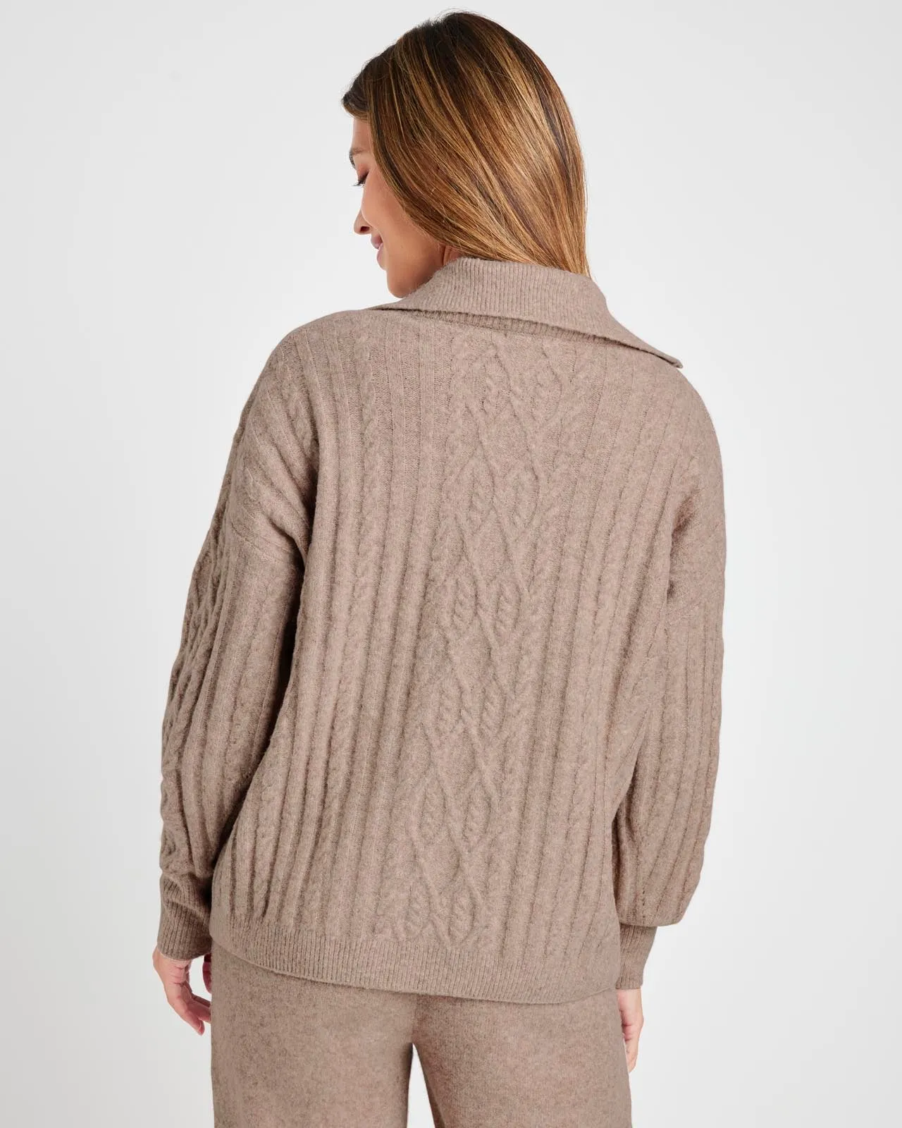 Stassi Cable Polo Sweater