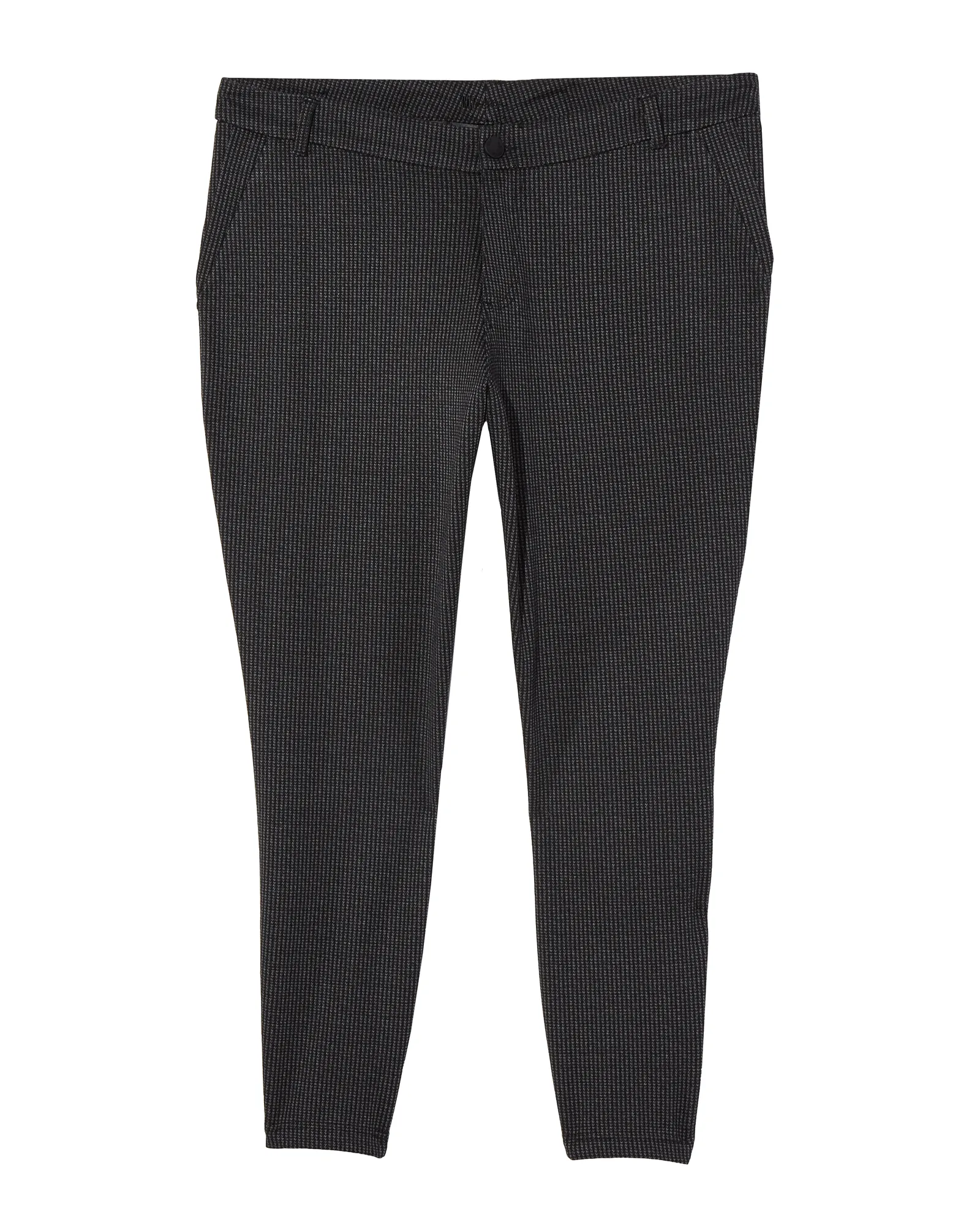 Stirling Houndstooth Ankle Straight Leg Pant | Black / Light Grey