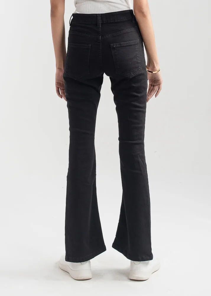 Stretchable Bootcut Jeans (Black) ( NIGHT RUNNER )