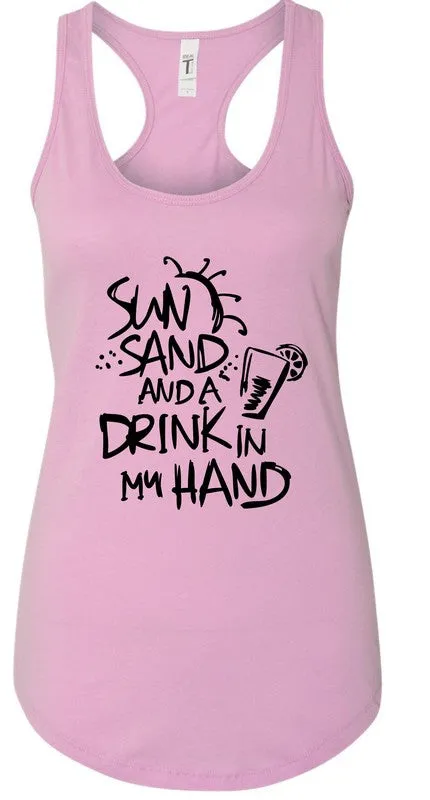 Sun Sand and a Drink in Hand Summer Graphic Tank *Online Only*