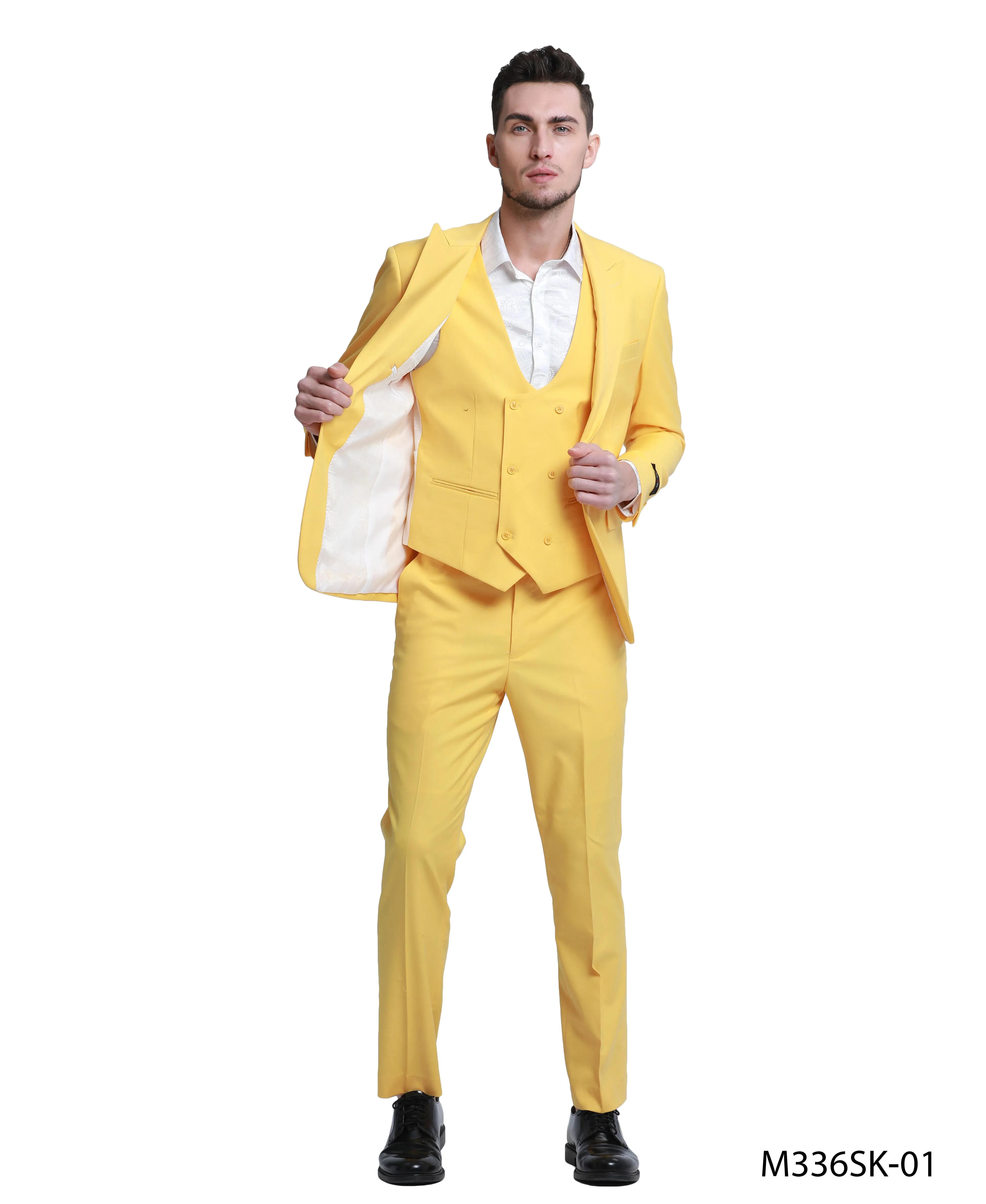 Tazio Skinny Fit Canary Yellow 3 pc Suit