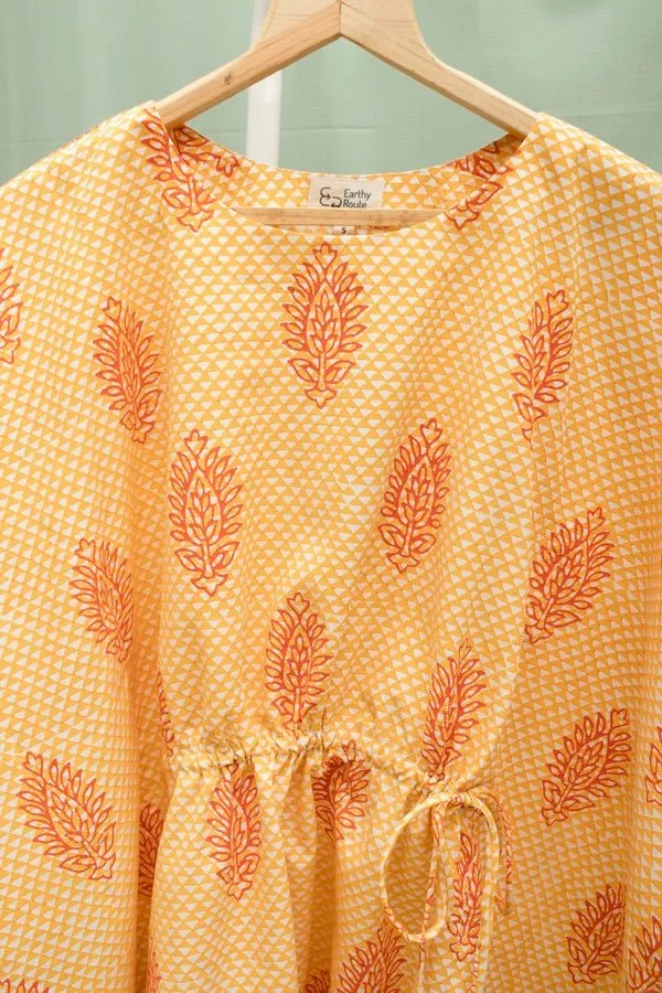 Turmeric Yellow Short Kaftaan in Lyocell