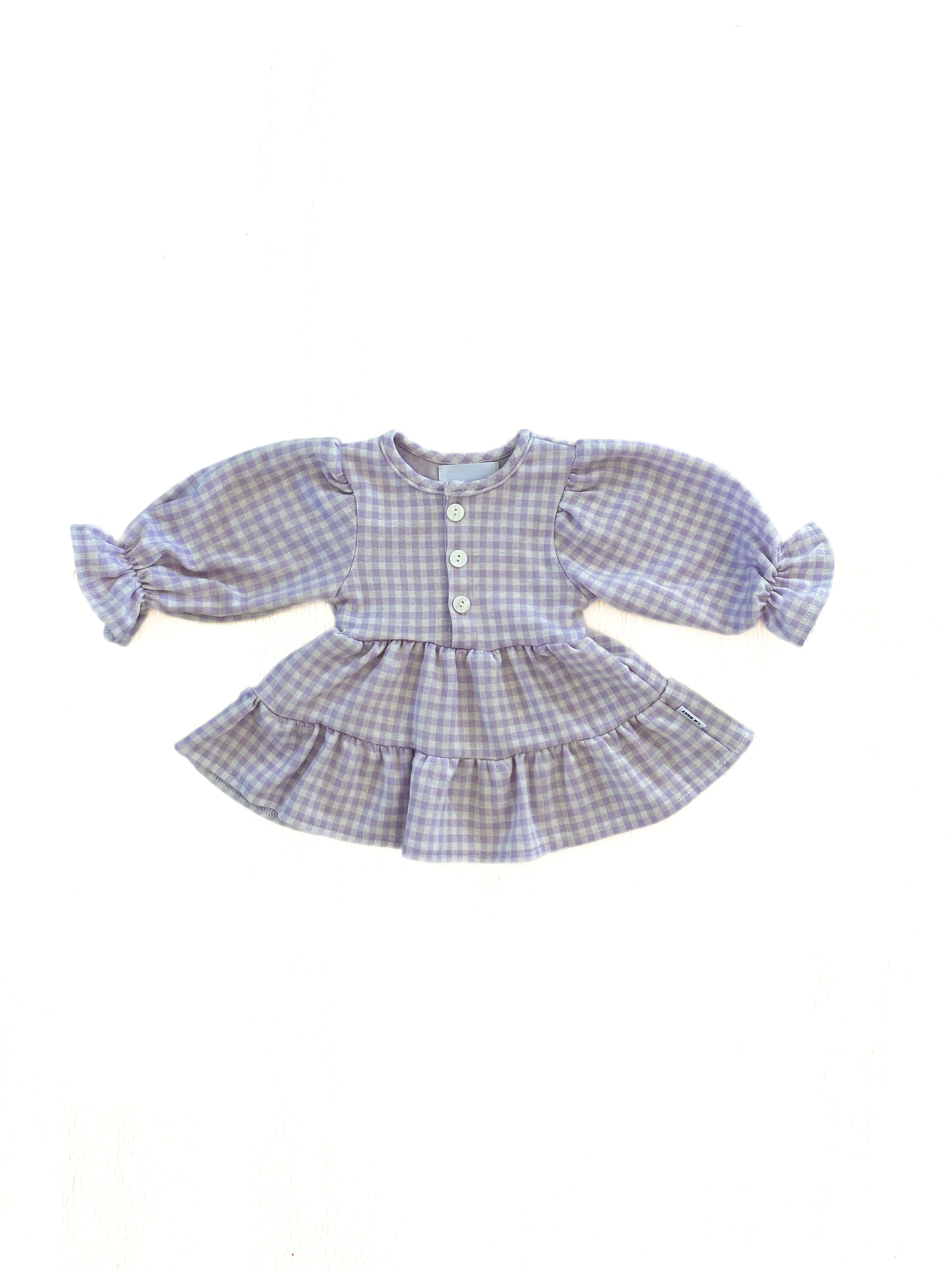 Womens Gingham Dress Lilac