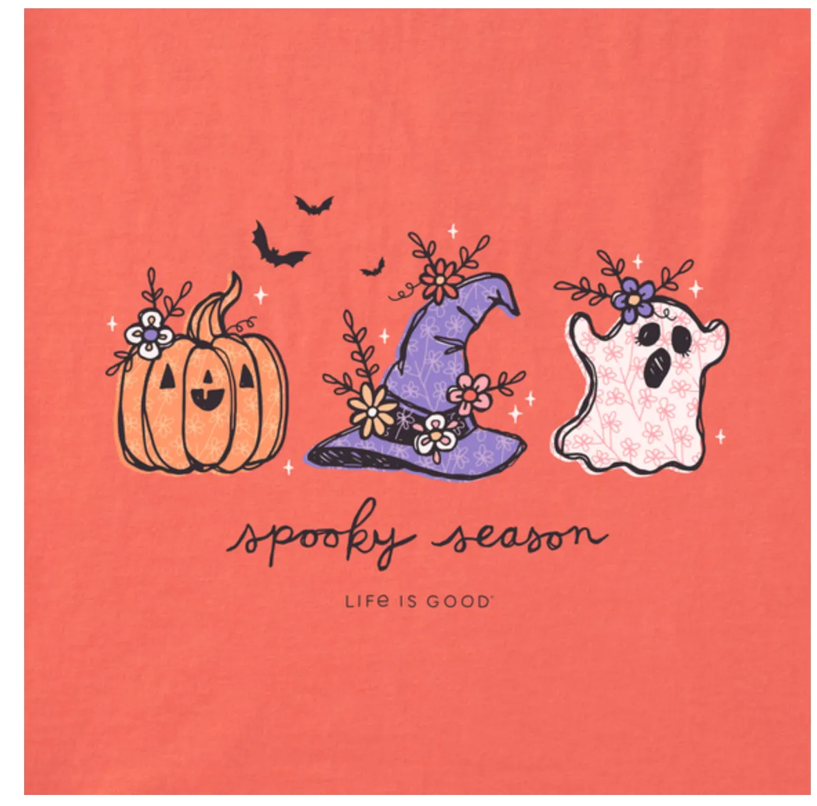 Women's Spooky Season Doodles Short Sleeve Vee