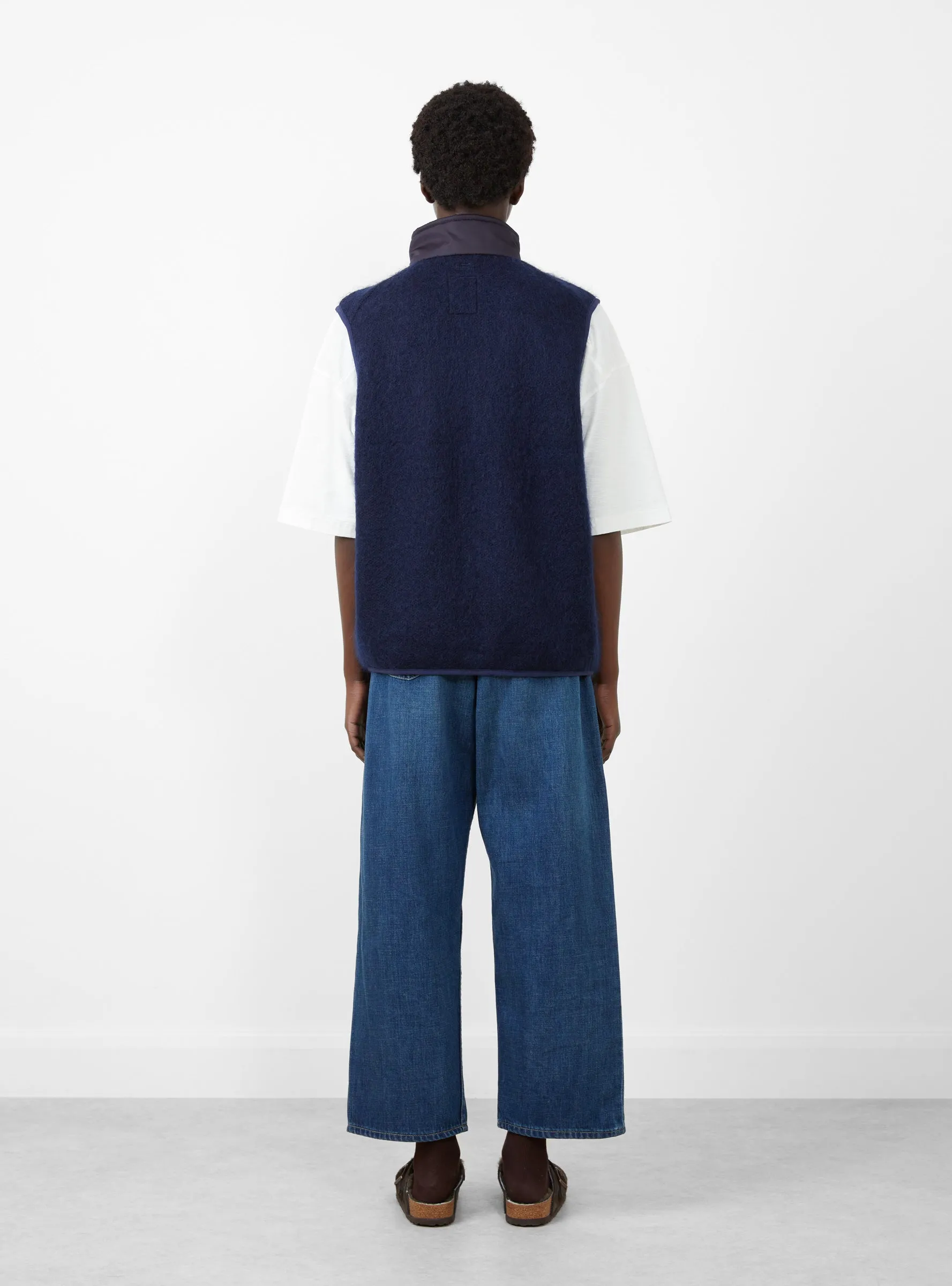 Zip-Up Mohair Vest Navy